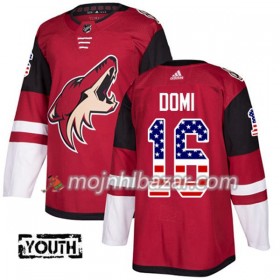 Dresovi Arizona Coyotes Max Domi 16 Adidas 2017-2018 Crvena USA Flag Fashion Authentic - Dječji